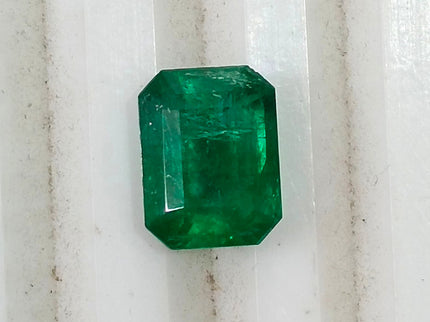 Vivid Deep Green 1.96ct Natural Zambian Emerald Certified Octagon Cut Gemstone