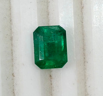 Vivid Deep Green 1.96ct Natural Zambian Emerald Certified Octagon Cut Gemstone