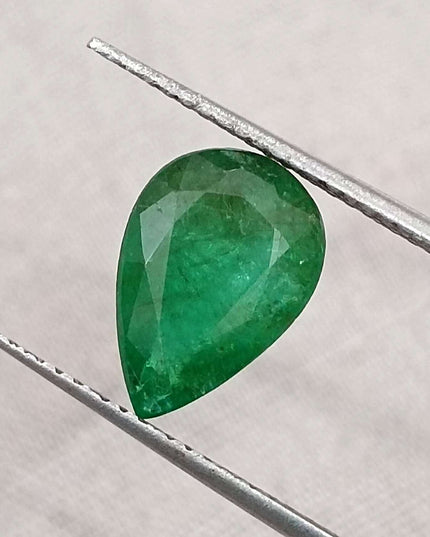 2.31ct GSI Certified Deep Green Zambian Emerald Minor Oiled Loose Gemstone
