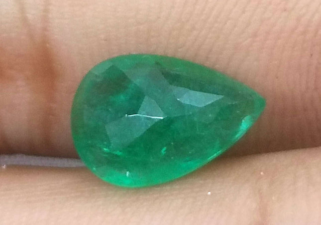 3.25ct GSI USA Certified Velvet Green Zambian Emerald Minor Oiled Loose Gemstone