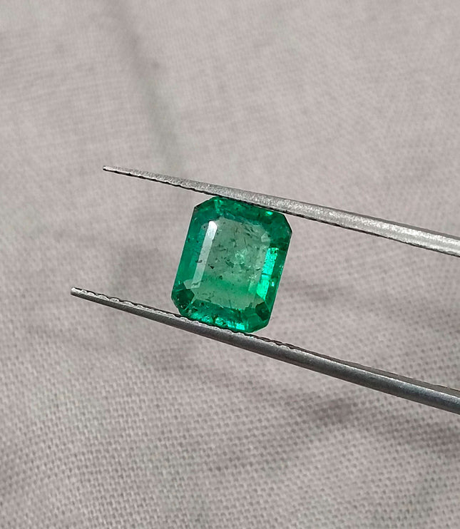 Zambian Emerald 1.70ct Natural Certified Glass Green  Minor Oiled Loose Gemstone