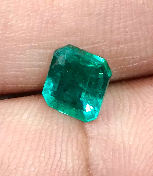 Zambian Emerald 1.49ct Deep Green Emerald Octagon Cut Loose Gemstone