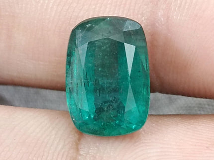 Natural Emerald 7.34ct Certified Deep Green Cushion Cut Natural Loose Stone