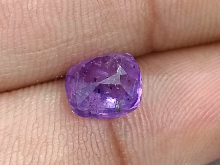 3.89ct Purple Sapphire, Certified Natural Unheated Sri Lanka Origin Cushion Cut Loose Gemstone