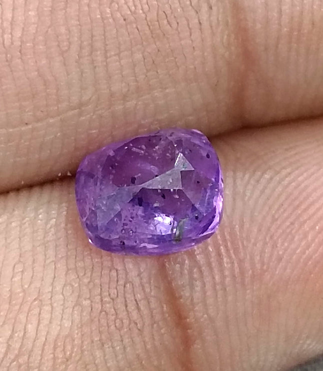 3.89ct Purple Sapphire, Certified Natural Unheated Sri Lanka Origin Cushion Cut Loose Gemstone