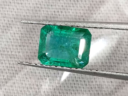 Zambian Emerald 1.27ct Quality Deep green Natural Emerald Cut Gemstone