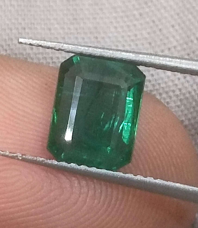 2.31ct Natural Emerald, High Quality Certified Zambian Origin Vivid Deep Green Stone