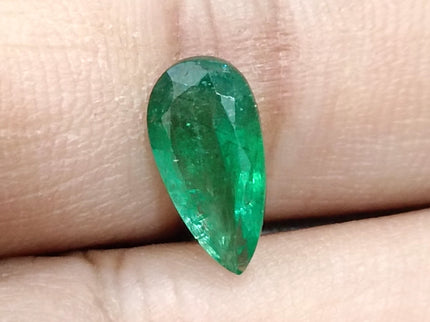1.81ct Natural Emerald SGL Certified Vivid Velvet Green Zambia Pear Cut Stone