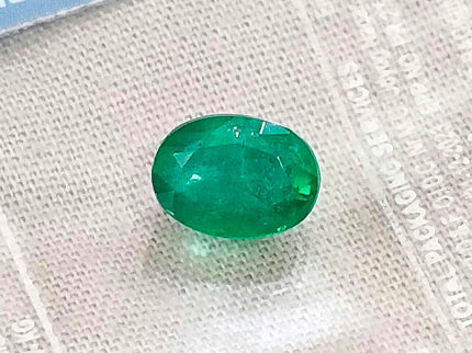 1.98ct Medium Vivid Green Natural Emerald Zambia Oval Cut Loose Gemstone