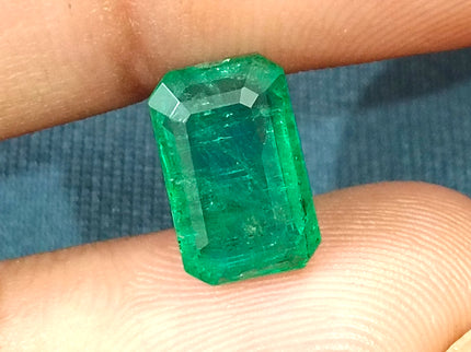 3.08ct Natural Emerald Medium Deep Green Zambian SGL certified Octagon Cut Gemstone