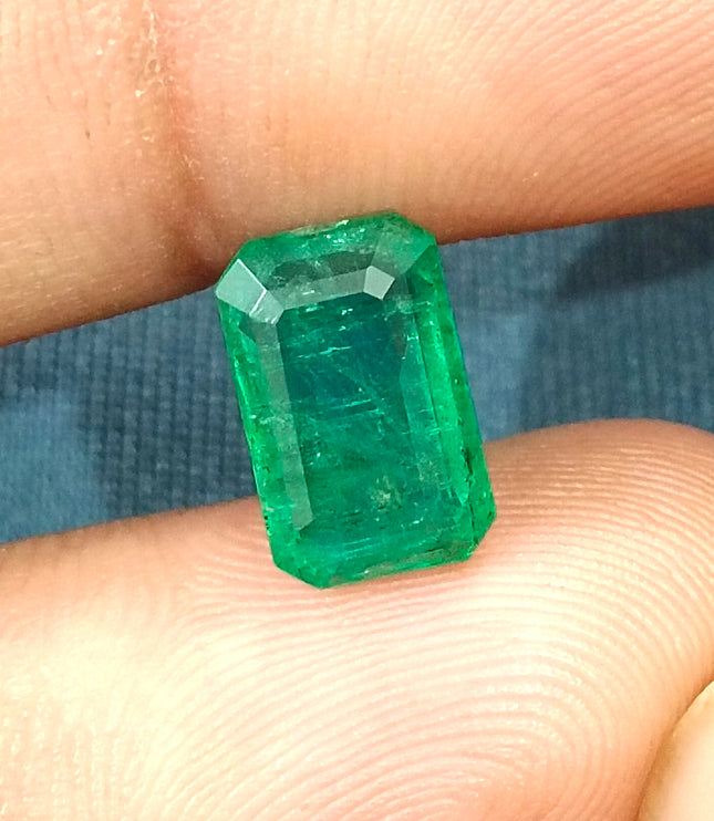 3.08ct Natural Emerald Medium Deep Green Zambian SGL certified Octagon Cut Gemstone