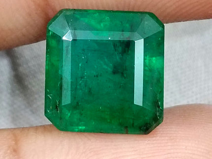 Emerald Natural 9.93 ct Certified Deep Vivid Green Octagon Cut Loose Gemstone