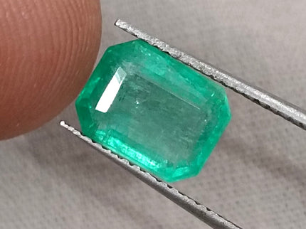 Natural Zambian Emerald 2.14ct Medium Light Green Octagon Cut Loose Gemstone
