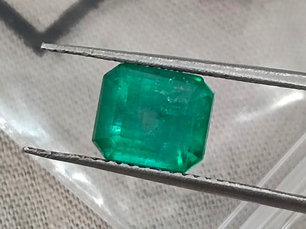 2.15ct Zambian Emerald, Certified Natural Medium Green Octagon Cut Gemstone