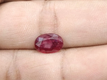 2.16ct Untreated Mozambique Natural Ruby SGL Certified Rasberry Red Oval Gemstone