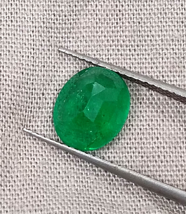 Vivid Green 1.95ct Zambian Emerald, Certified Natural Oval Cut Loose Stone