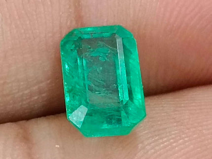 Panjshir Emerald 2.18ct Certified Medium Light Green Octagon Cut Loose Gemstone