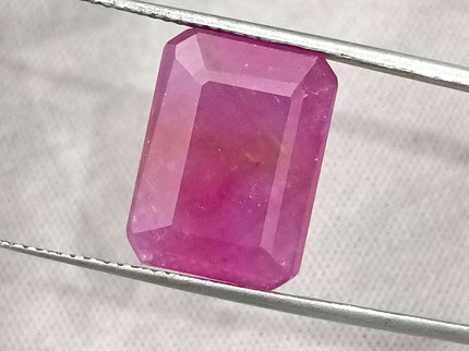 African Ruby 10.80ct Natural Certified Untreated Emerald Cut Loose Gemstone