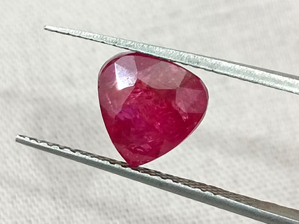 Mozambique Ruby 2.43ct Certified Natural Untreated Pear Cut Loose Gemstone