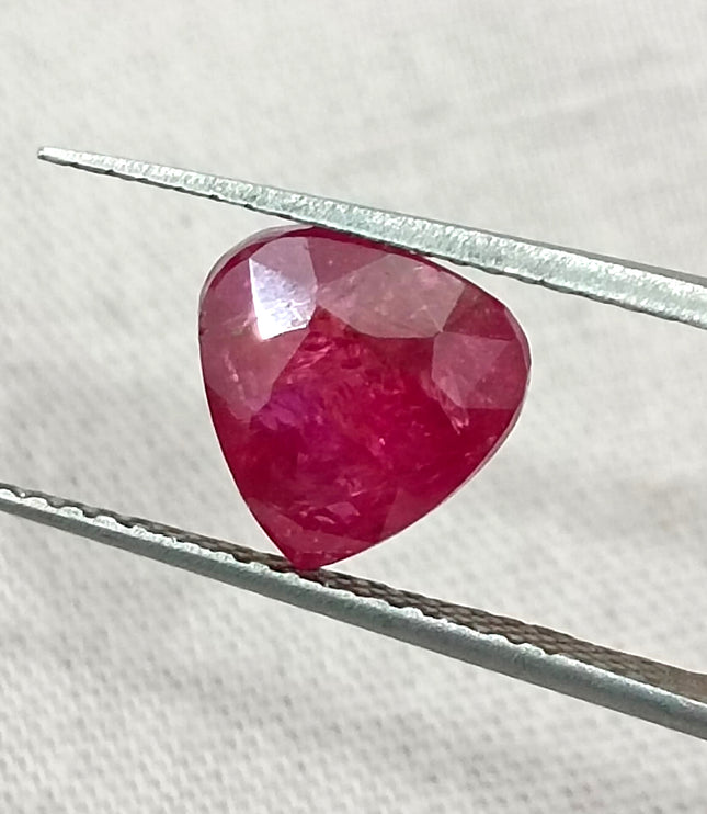 Mozambique Ruby 2.43ct Certified Natural Untreated Pear Cut Loose Gemstone