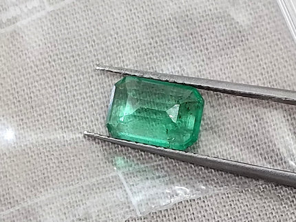 Panjshir Emerald 1.35ct Medium Green SGL Certified Octagon Cut Minor Oiled Gemstone