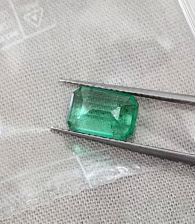 Panjshir Emerald 1.35ct Medium Green SGL Certified Octagon Cut Minor Oiled Gemstone
