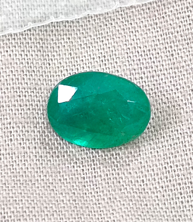2.73ct Natural Emerald Deep Velvet Green Oval Cut Zambian SGL Certified Gemstone