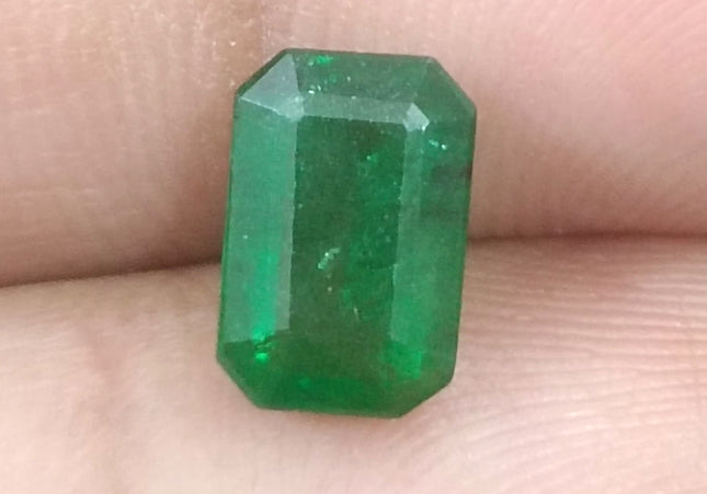 1.72ct Certified Dark Bright Golden Green Zambian Emerald