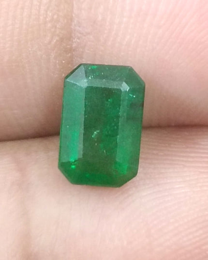 1.72ct Certified Dark Bright Golden Green Zambian Emerald