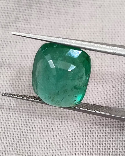4.25ct Natural Zambian Emerald, Cushion Cut Minor Oiled Loose Gemstone