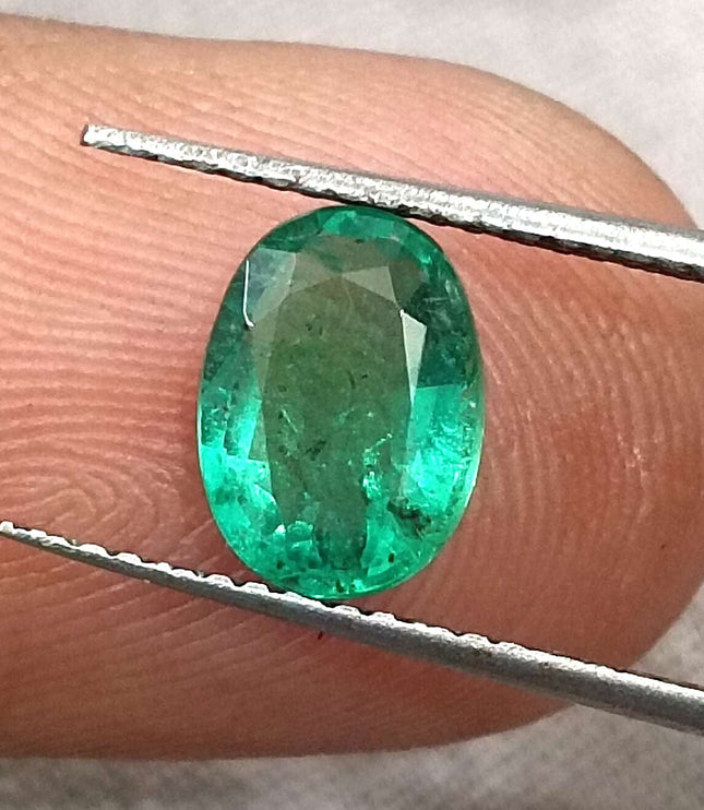 Certified 1.24ct Zambian Natural Emerald