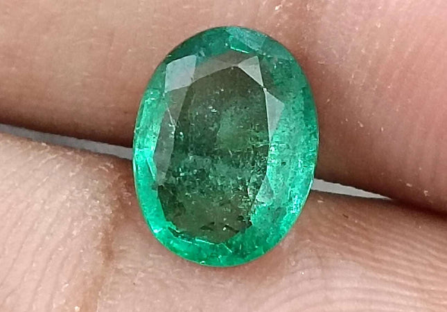 1.61ct Medium deep Zambian emerald minor oiled loose gemstone