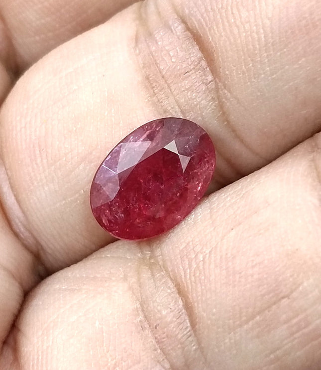 3.29ct Untreated Natural Mozambique Ruby Rasberry Red SGL Certified Oval Loose Gemstone