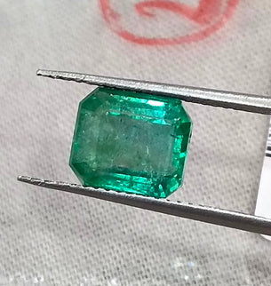 2.60ct Natural Emerald Medium Green SGL Certified Octagon Cut Loose Gemstone