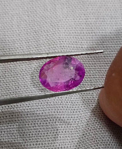 GSI Certified 2.13ct Purple Ceylon Sapphire , 100% Natural Untreated Gemstone