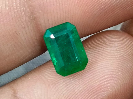 Deep Green Zambian Emerald 2.24ct Octagon Cut Certified Natural Loose Gemstone