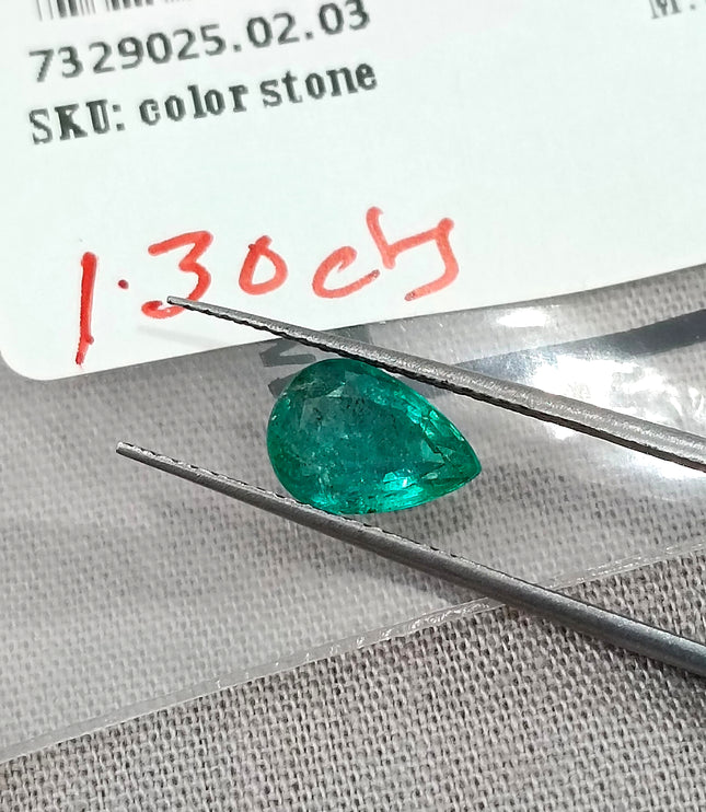 1.30ct Certified Zambian Natural Emerald.