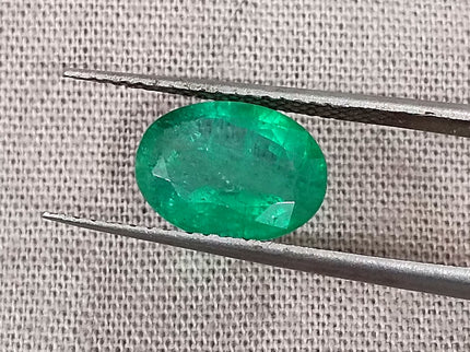2.01ct Zambian Emerald, Certified Natural Medium Deep Green Oval Cut Loose Gemstone