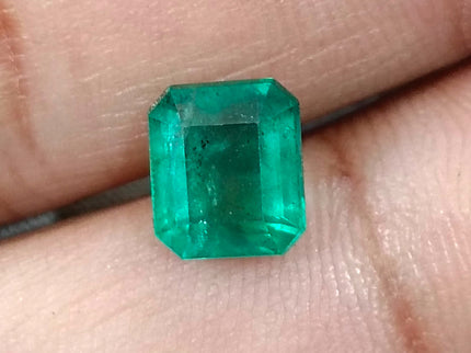 2.37ct Zambian Emerald, Certified Natural Medium Green Octagon Cut Gemstone