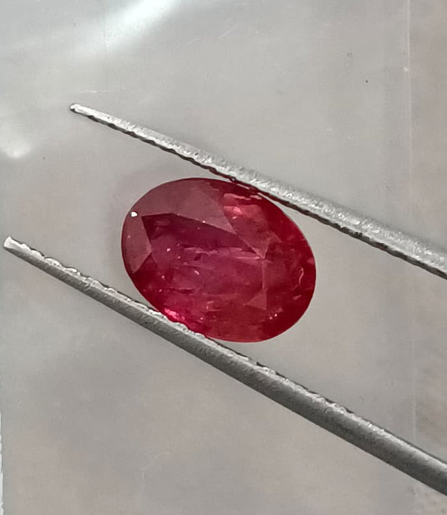 1.11ct Unheated Natural Ruby SGL Certified Mozambique Rasberry Red Oval Loose Gemstone