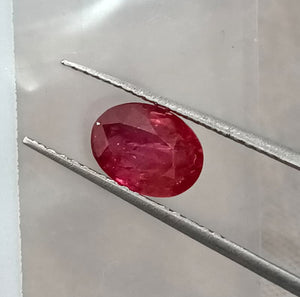1.11ct Unheated Natural Ruby SGL Certified Mozambique Rasberry Red Oval Loose Gemstone