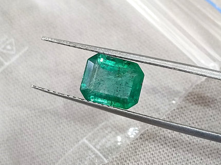1.76ct Natural Emerald Zambia SGL Certified Medium Deep Green Octagon Cut Loose Gemstone