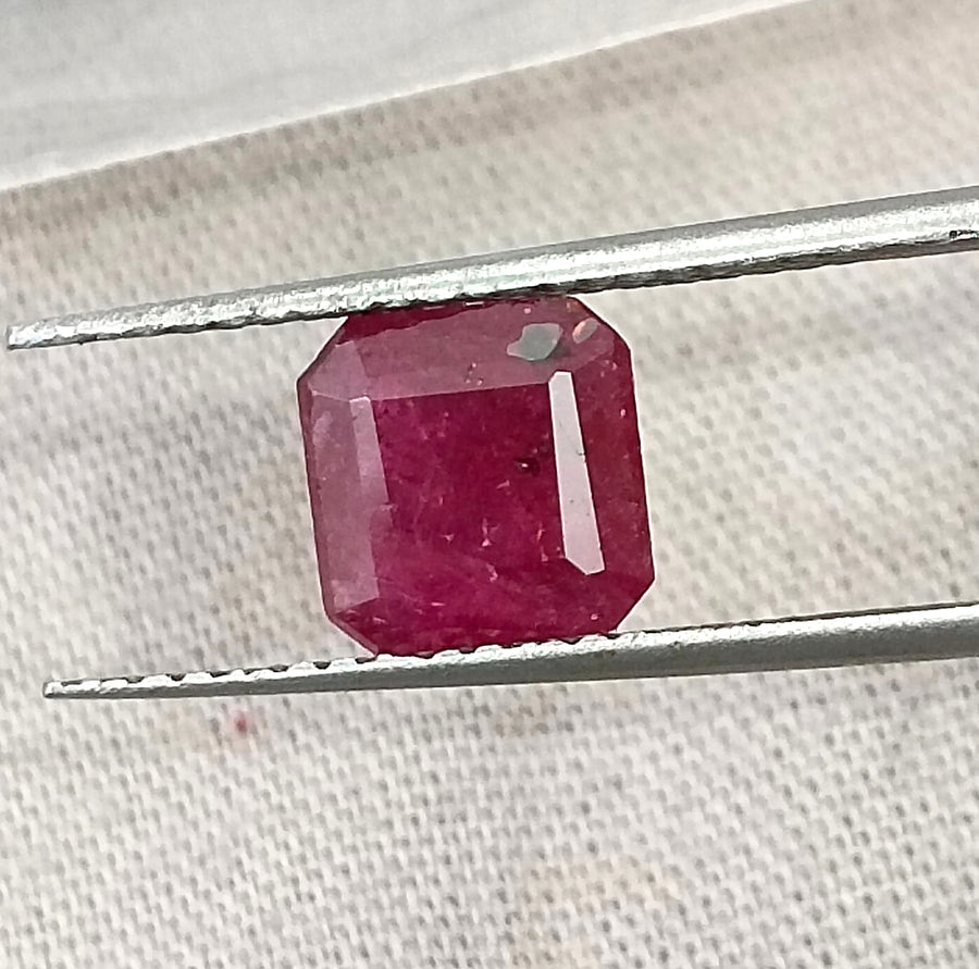 Mozambique Ruby 1.63ct Natural Certified Unheated Octagon Cut Gemstone