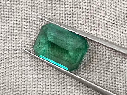 2.32ct Zambian Emerald, Natural Medium Light Green Octagon Cut Loose Gemstone