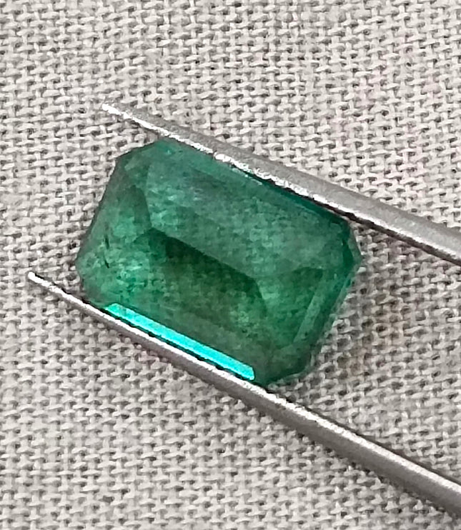 2.32ct Zambian Emerald, Natural Medium Light Green Octagon Cut Loose Gemstone