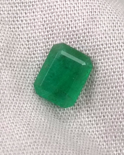 GSI Certified 1.50ct Deep Green Zambian Emerald Minor Oiled Loose Gemstone