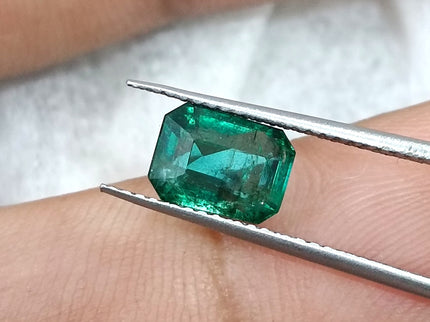 1.58ct Natural Emerald Deep Green Zambian Octagon Cut Loose Gemstone