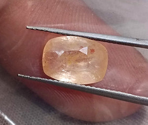 Untreated Padparadscha Sapphire 3.69ct Natural Certified Pinkish Orange Cushion Cut Gemstone