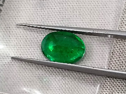 Emerald Natural 1.41ct Certified Deep Vivid Green Oval Cut Loose Gemstone
