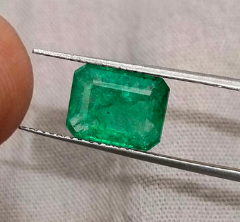 Zambian Emerald 2.76ct Natural Medium Deep Green Octagon Cut Gemstone